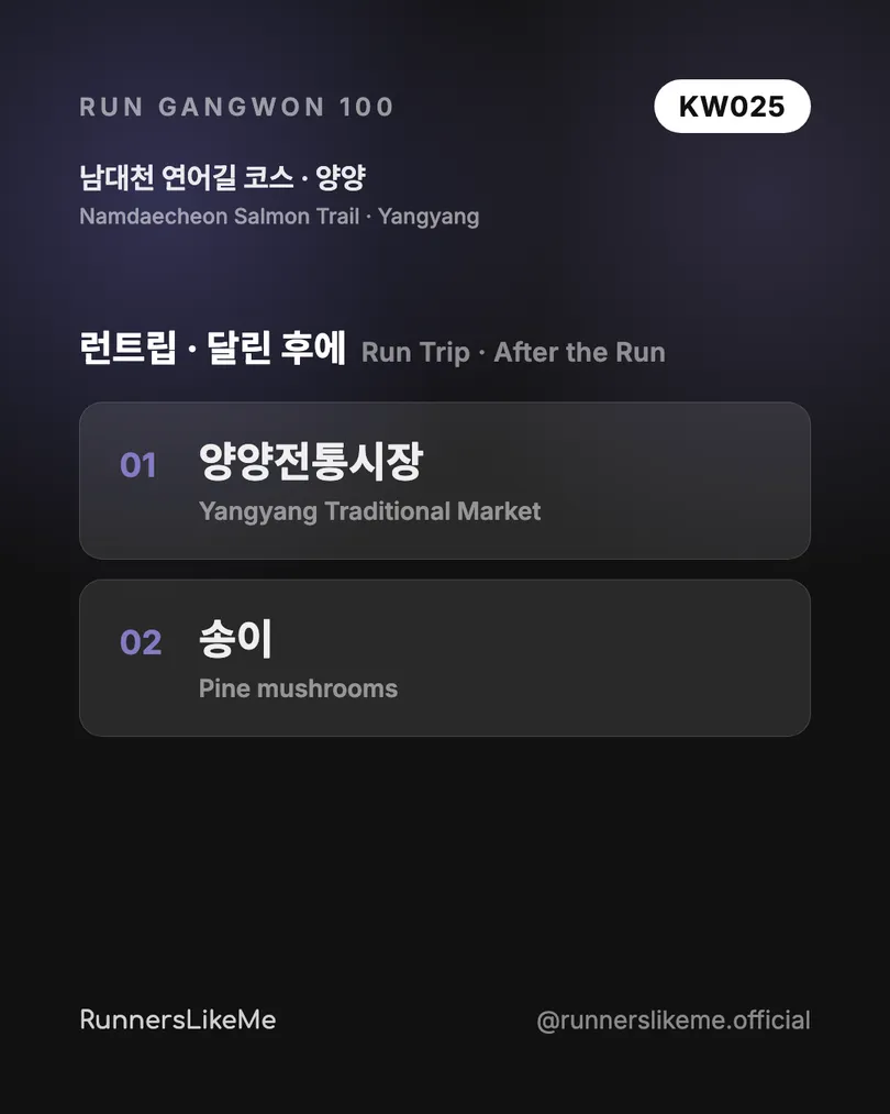 남대천 연어길 코스 — RUN GANGWON 100 도감 카드 4/4