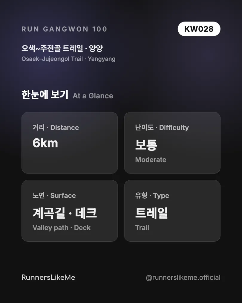 오색~주전골 트레일 — RUN GANGWON 100 도감 카드 2/4