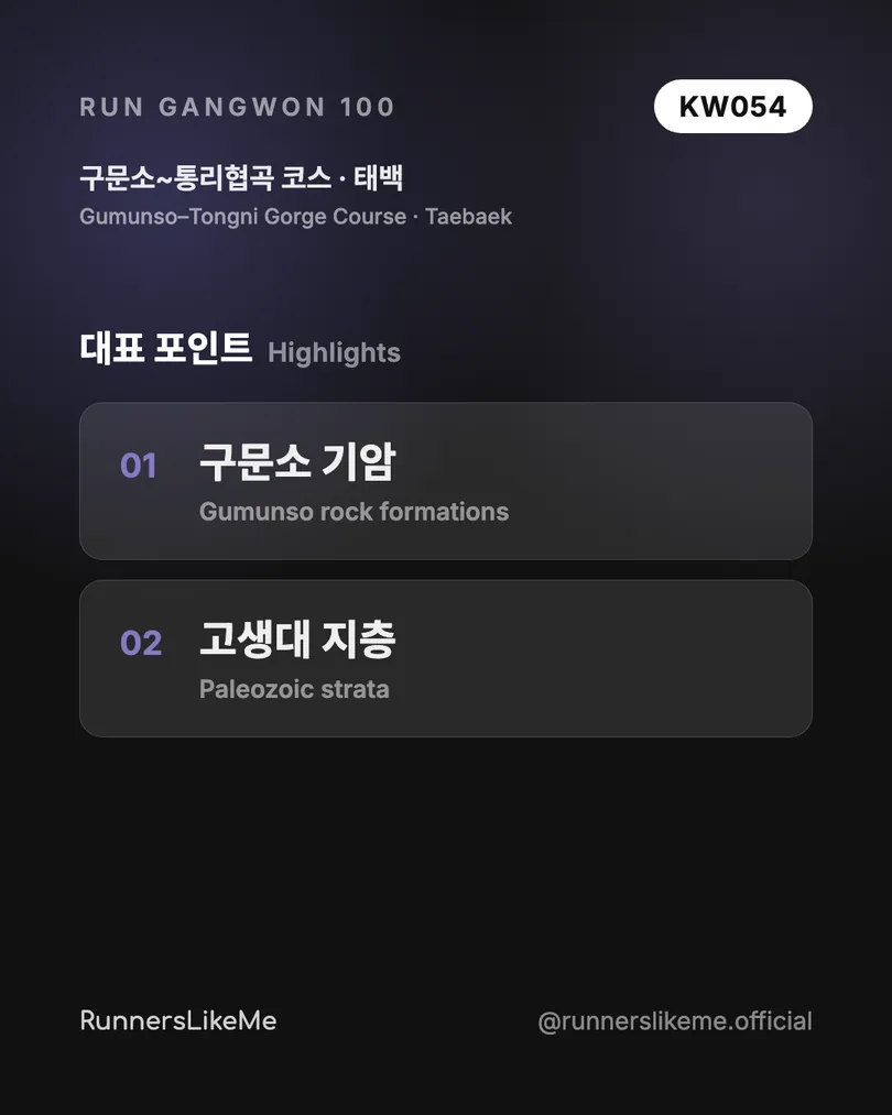 구문소~통리협곡 코스 — RUN GANGWON 100 도감 카드 3/4