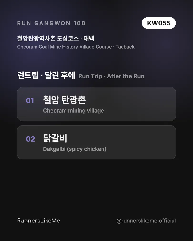 철암탄광역사촌 도심코스 — RUN GANGWON 100 도감 카드 4/4